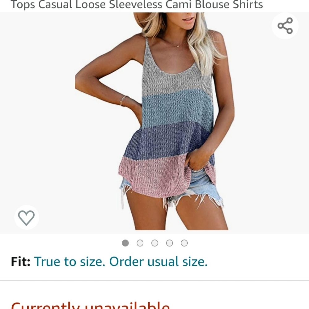 Ladies Scoop Neck Striped Tank